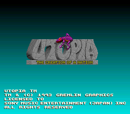 Utopia - The Creation of a Nation (Japan) Title Screen
